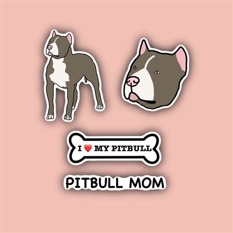 Pitbull Sticker Pack Grey Pitbull Sticker Packs Etsy Nederland