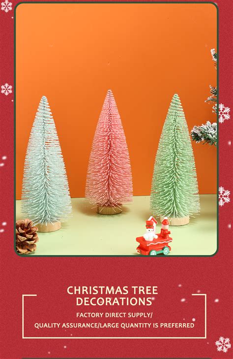 new design rose pink glitter mini christmas tree with wood stand colorful artifical small xmas