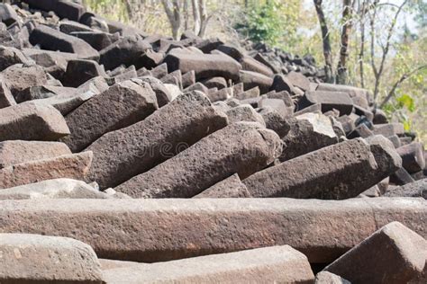 Basalt Column Rock Formations India Stock Photo Image Of Basal