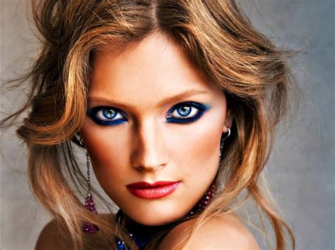 Constance Jablonski Model Beauty Make Up Woman Blue Eyes Hd