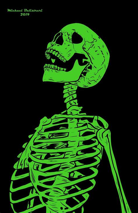 Green Skeleton Illustration