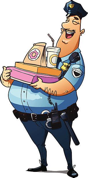 Cop Eating Donut Cartoons Illustrations Royalty Free Vector Graphics