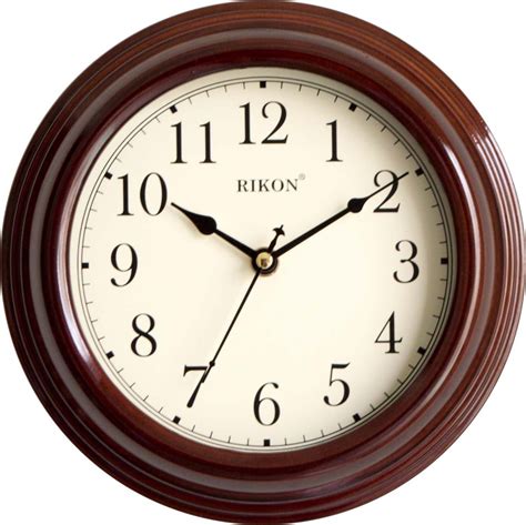 Rikon Quartz Brown Gloss Wooden Wall Clock Size 200 X 200 Mm Model
