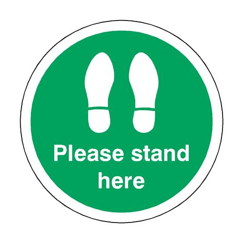 Please Stand Here Floor Sticker Green Safety Uk