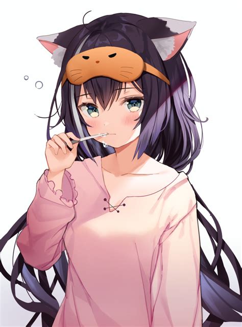 Safebooru 1girl Animal Ear Fluff Animal Ears Bangs Black Hair Blush