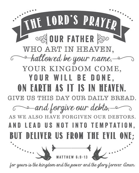 Free Printable The Lord's Prayer Printable Pdf
