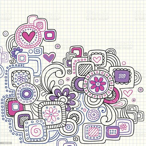 Notebook Doodles On Graph Paper Vector Stock Illustration Download