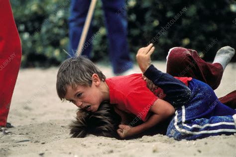 Children fighting - Stock Image - M375/0577 - Science Photo Library