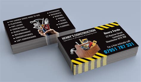 Henrys Construction Business Cards Web And Graphic