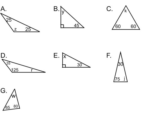Classifying Triangles Based On Angle Measures Math