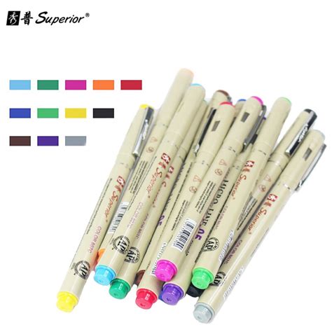 Superior Fineliner Drawing Pen 12 Color Needle Drawing Pen Set For