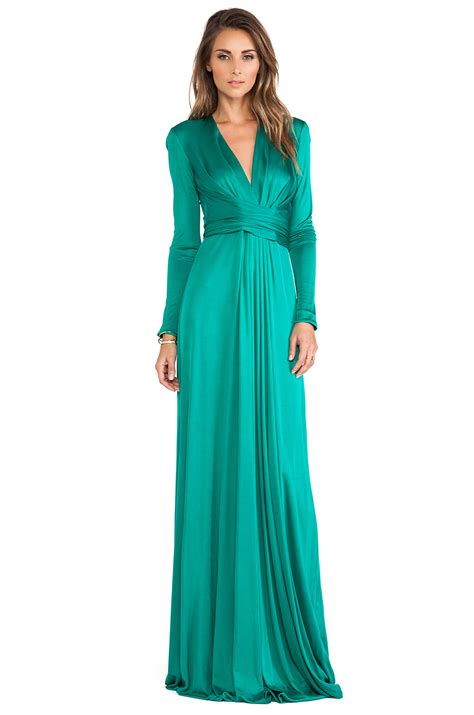 Issa Florence Long Sleeve Maxi Dress In Green Lyst