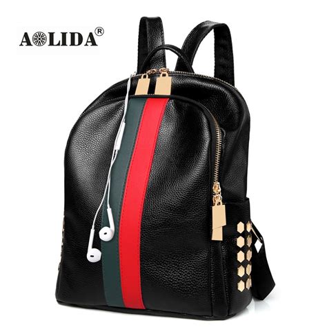 Luxury Black Leather Backpack Purse
