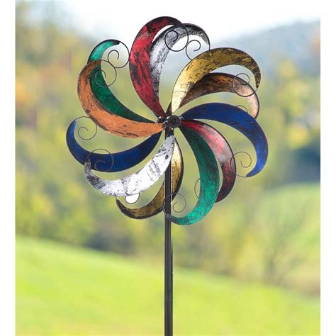 Flower Scroll Wind Spinner Decorative Garden Accents Wind Spinners