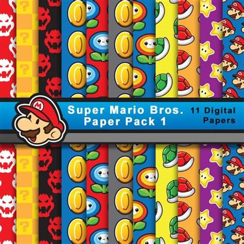 Papel De Super Mario Bros Pack 1 Fandom Etsy España Digital Paper