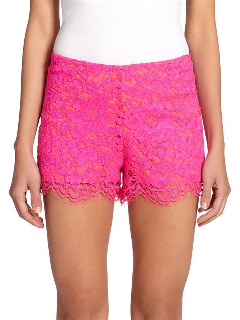 Lyst Alexis Pia Lace Shorts In Pink