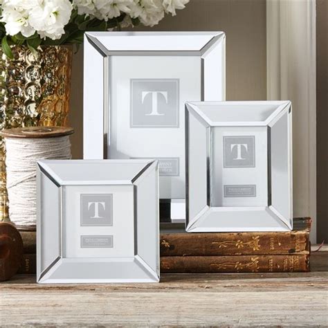 Set Of 3 Beveled Mirrored Mirrored Picture Frames Picture Frame