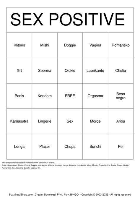 Sex Positive Bingo Bingo Cards To Download Print And Customize