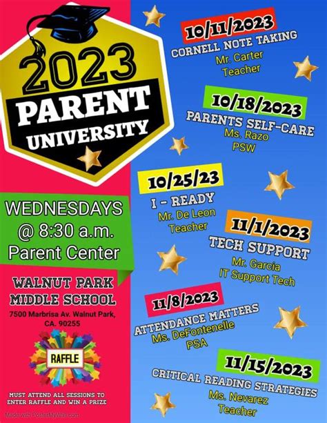 Parent University 2023 Walnut Park Middle School Stem Academy
