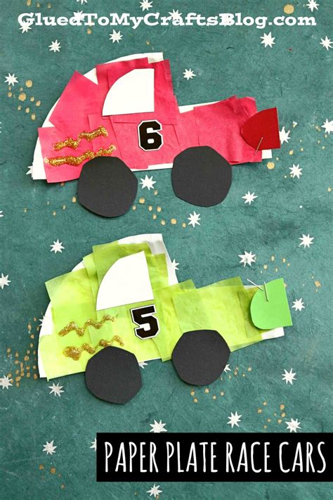 Paper Plate Race Cars Kids Craft