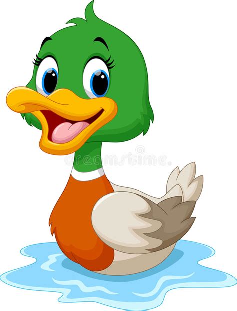 Cute Baby Duck Lifted Its Wings Stock Illustration