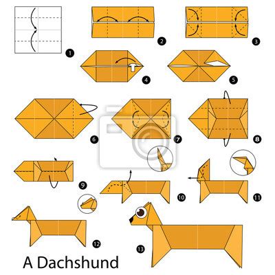 Obraz Instrukcje Krok Po Kroku Jak Zrobi Origami Psa Na Wymiar Hot