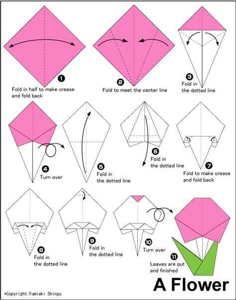 Flower Easy Origami Instructions For Kids