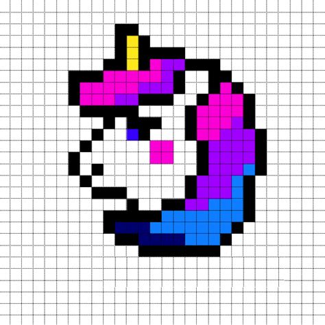Découvrez notre modèle simple qui vous permettra de créer facilement une licorne en pixel art. Pixel Art Licorne Emoji - Dessin Licorne