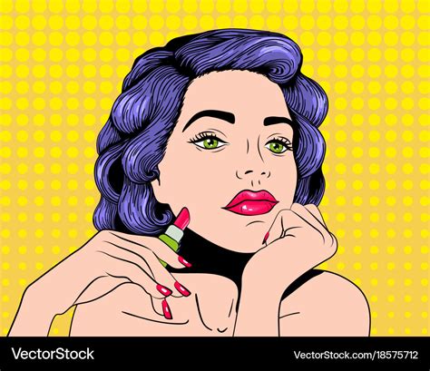 Pop Art Design Woman With Lipstick Royalty Free Vector Image