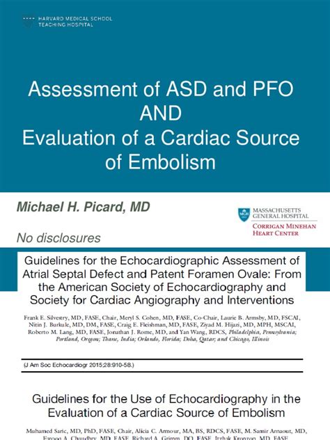 Guidelines Assessment Of Asd And Pfo And Evaluation Of A Cardiac