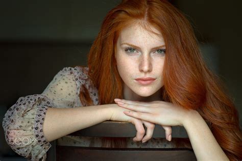 Face Women Redhead Model Portrait Long Hair Green Eyes