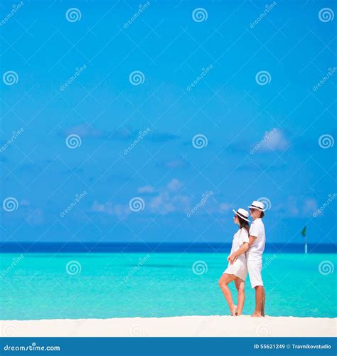 Young Happy Couple During Beach Tropical Vacation Stock Image Image Of Hand Couple 55621249