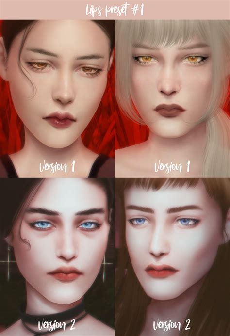 Female Lips Preset 1 Ms Mary Sims On Patreon Sims