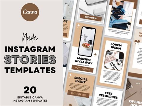 Nude Instagram Story Templates Graphic By DesignScape Arts Creative
