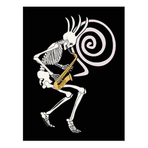 Skeleton Saxophone Postcard Zazzle