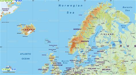 Map Of Scandinavian Countries And Europe Topographic Map Of Usa With