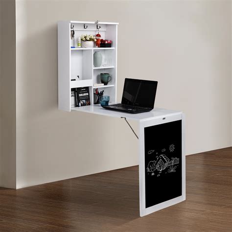 Jaxpety Wall Mounted Table Convertible Floating Desk Fold Out Space