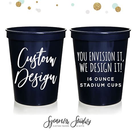 Custom 16oz Wedding Stadium Cups Your Custom Design Bridal Etsy