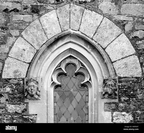 Architectural Detail Close Up Of A Gothic Arched Church Window With