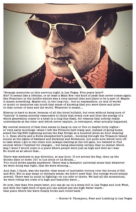 Hunter S Thompson Fear And Loathing Hunter S Thompson Quotes Gonzo