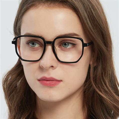 Augusta Polygon - Black Eyeglasses | GlassesShop.com