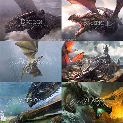 Balerion Meraxes Vhagaranddrogon Rhaegal Viserion Game Of Thrones