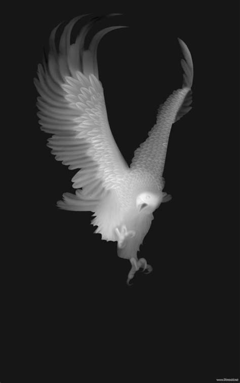 Eagle Grayscale Image For Cnc 3d Routing Bmp File Grayscale Image