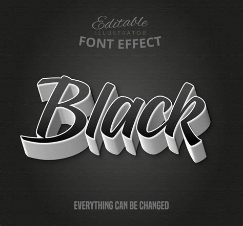 Black Text Font Effect 692806 Vector Art At Vecteezy