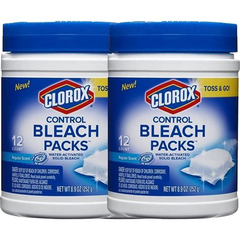 Clorox Control Regular Bleach Packs Water Activated Solid Bleach Toss