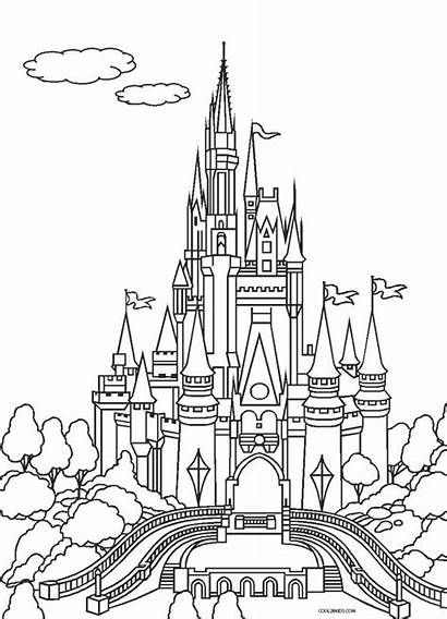 Castle Disney Coloring Cinderella Clipart Printable Drawing