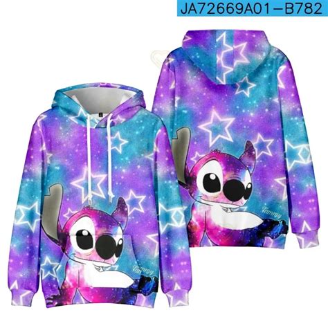 Disney Stitch MIgnon Humour Ohana Stitch Sweat À Capuche 3D