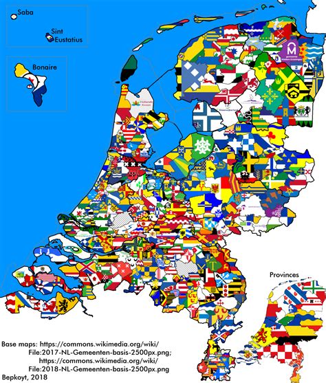 flag map of dutch municipalities maps on the web