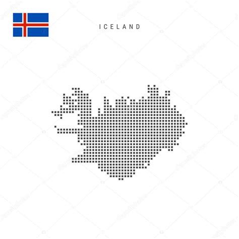 Mapa Patr N De Puntos Cuadrados De Islandia Mapa De P Xeles Punteados