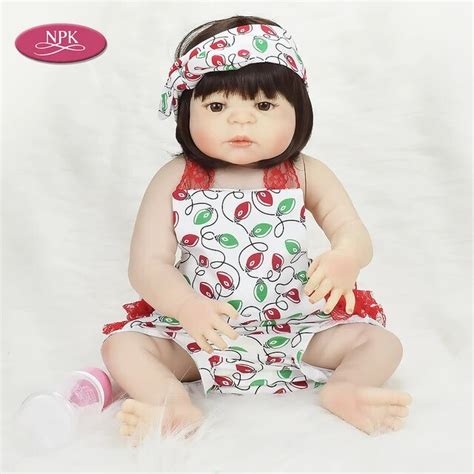 Npk 57cm Reborn Baby Doll Girl Real Full Body Soft Silicone Lifelike